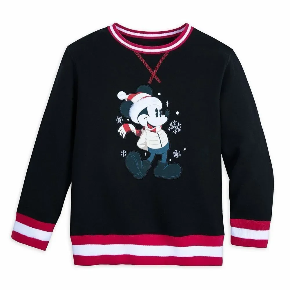 Mickey Mouse Holiday Sweatshirt Kids Disney Parks NWT Size 4 Christmas Girl/Boy
